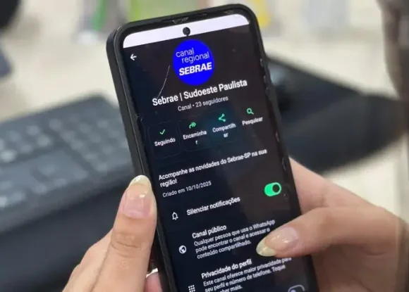 Sebrae-SP lança canal oficial no WhatsApp para empreendedores do Sudoeste Paulista e Alto Vale do Ribeira | ASN São Paulo